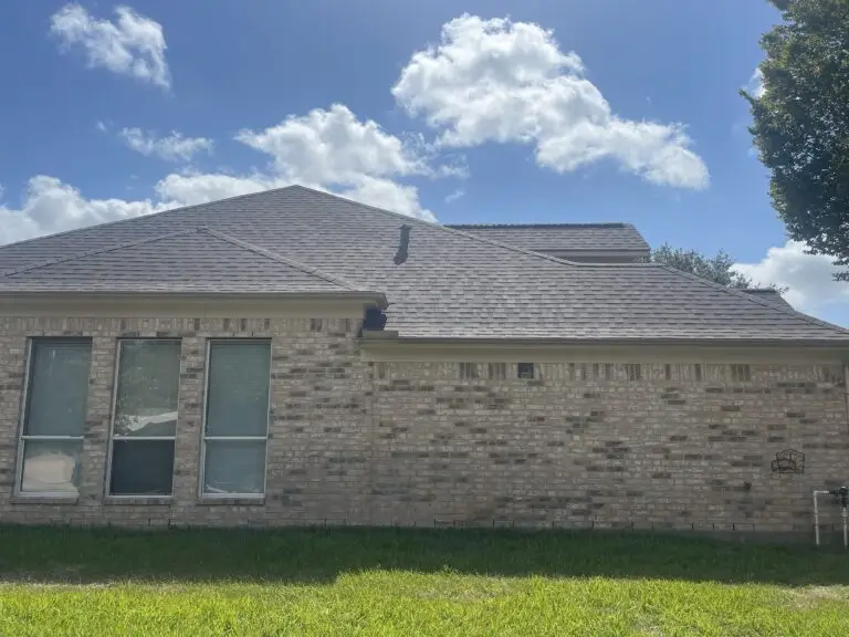 Roof after hail and wind damage in the Villages of Cypress Lakes Texas