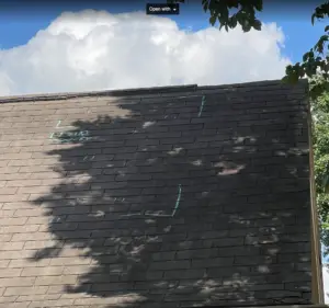 Damaged shingles on home in the Villages of Cypress Lakes, 2023, from wind and hail. Roof Insurance Claim