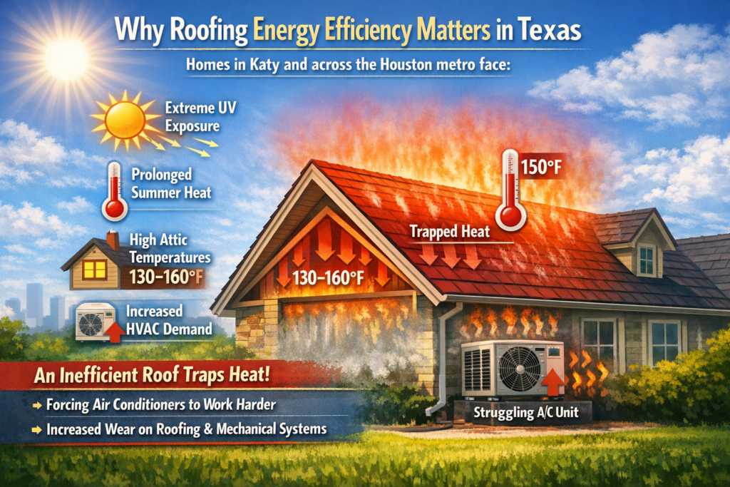 Why roofing energy efficiency matters in Katy Texas. All Out Roofing