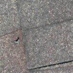 Nail pop through shingle