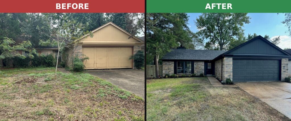 Before and after roof replacement in Richmond, TX by All Out Roofing