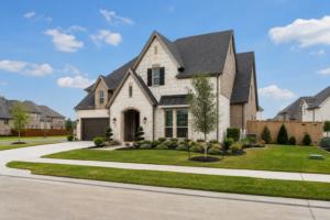 Home with a new shingle roof in a Cinco Ranch, Cross Creek Ranch, or Bridgeland style master-planned community