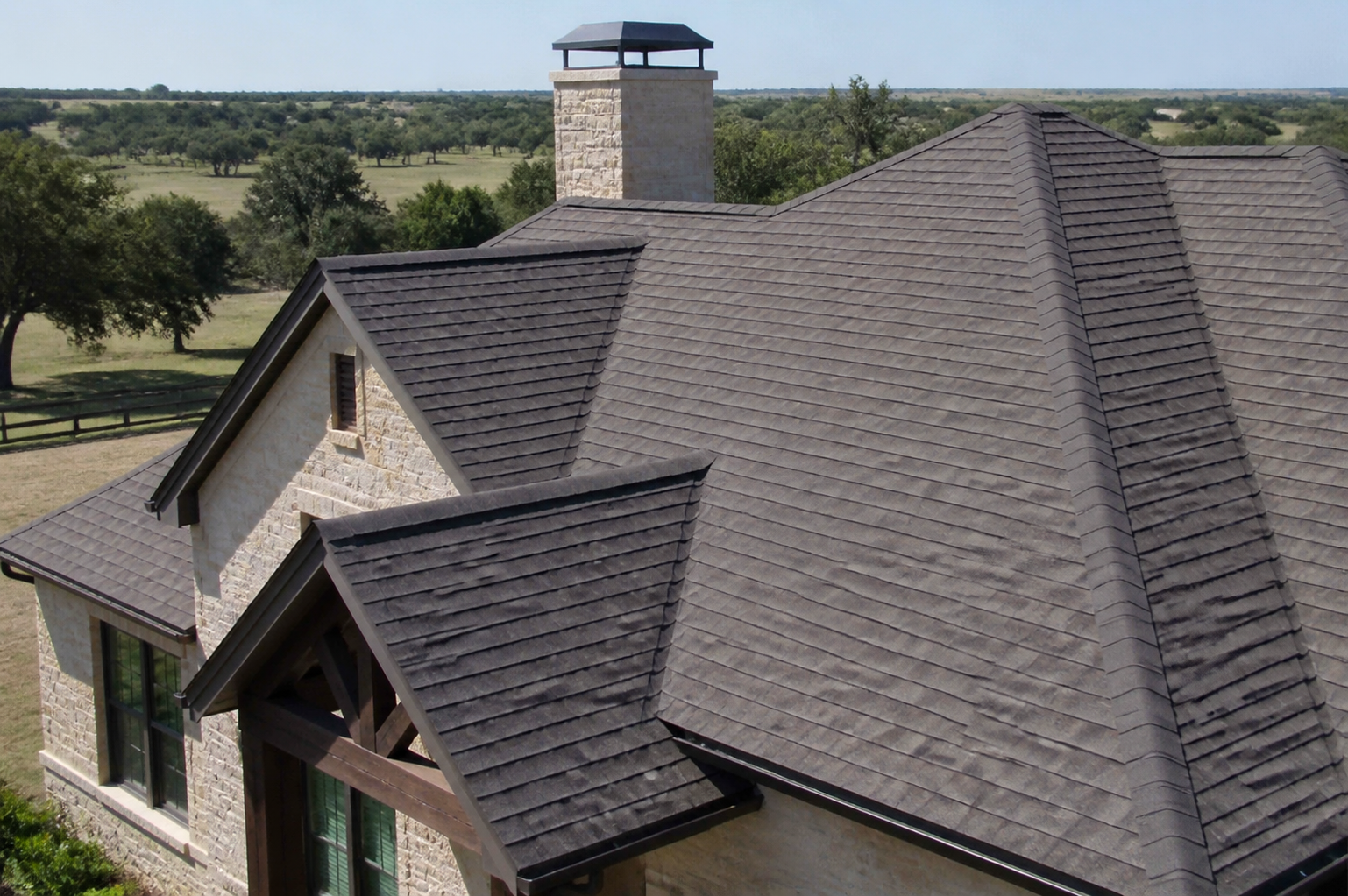 Shingle roof installed by All Out Roofing on a Waller, TX home